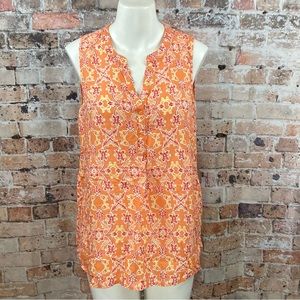 Faded Glory High Low Bohemian Floral Top Sz Large perfect for summer travels